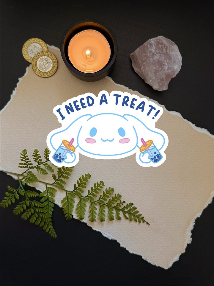 Cinna Kawaii Cutie - I Need A Treat! 2.75" Sticker product image (1)