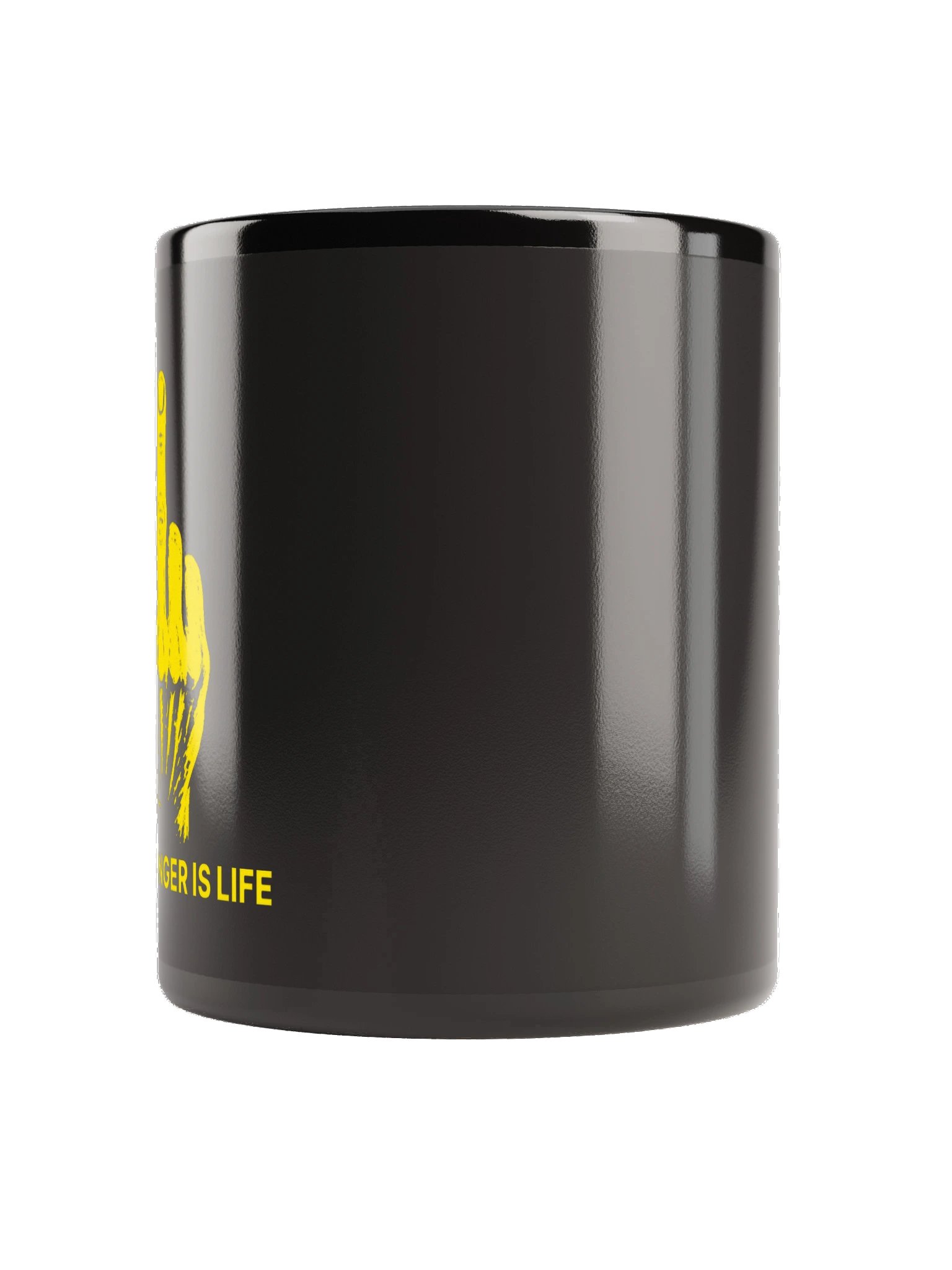 No ShopCo Middle Finger Black Glossy Mug - Yellow Artwork product image (8)