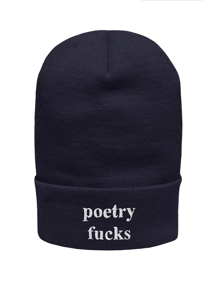 poetry fucks beanie dark colours product image (1)