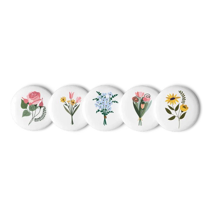 Set of Pin Buttons (floral) product image (1)