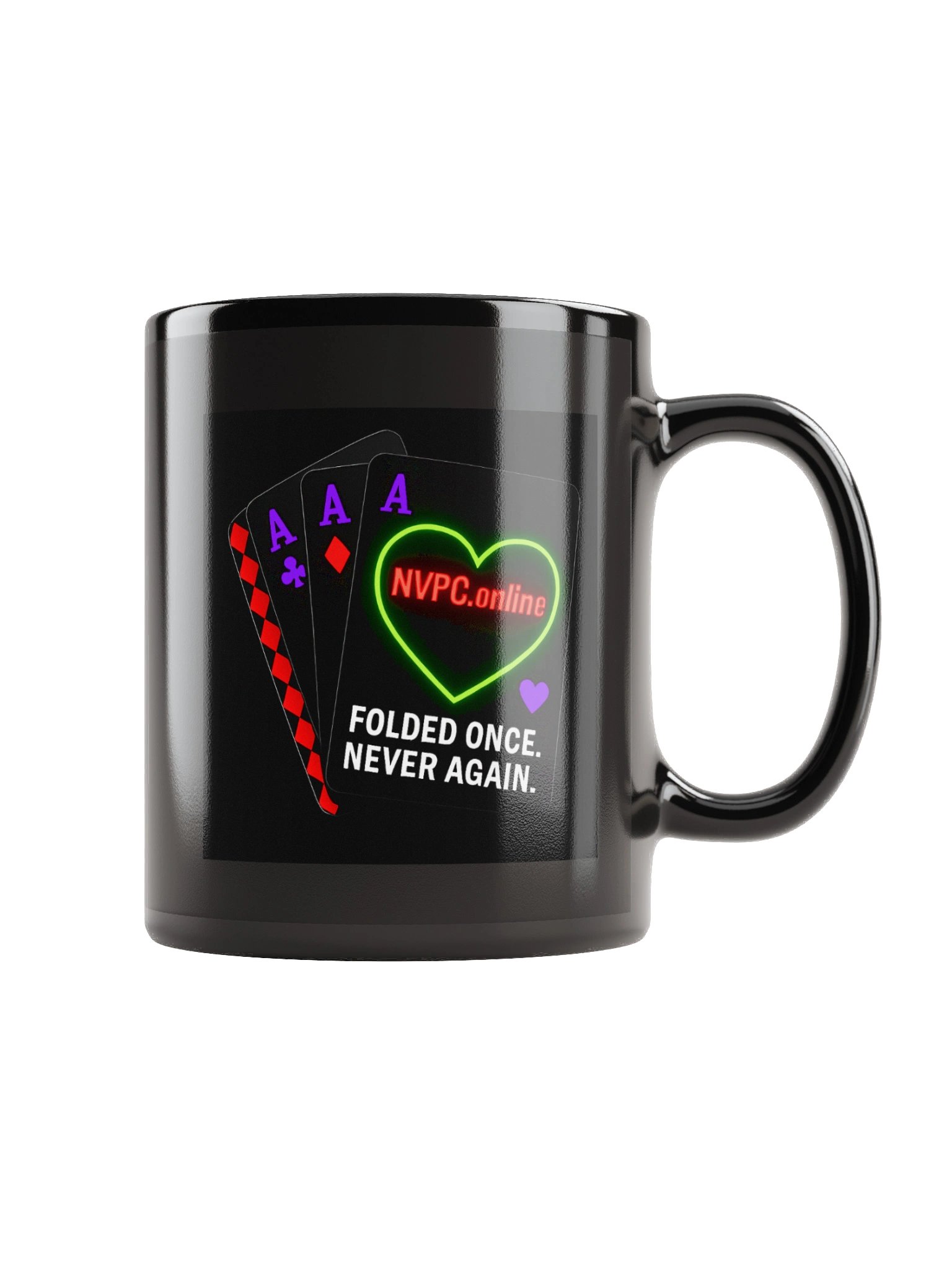 Black Folded "Folded Once - Never Again" Mug - Neon Edition product image (1)
