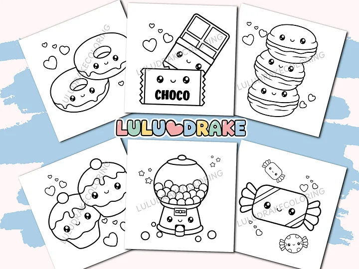 Sweet & Cute Kawaii Coloring Complete eBook, 50 Pages ★ DIGITAL ★ product image (2)