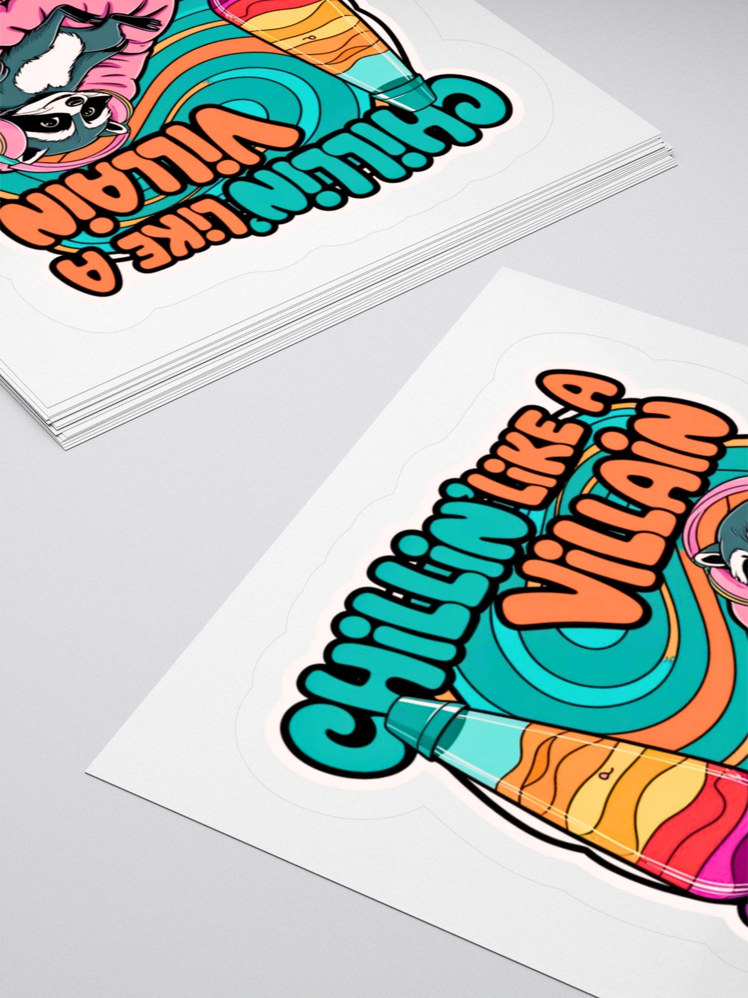 Chillin' Like A Villain Raccoon Sticker product image (12)
