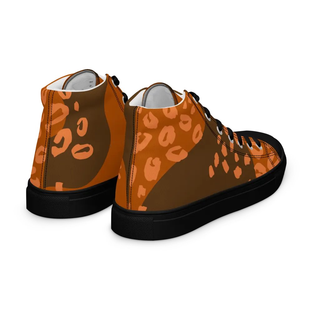 Leopard Orange Men's High Tops product image (16)