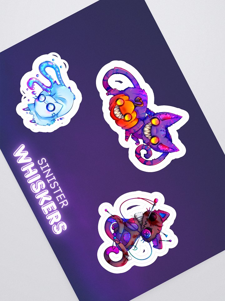Sinister Whiskers | Cat Sticker Sheet product image (1)