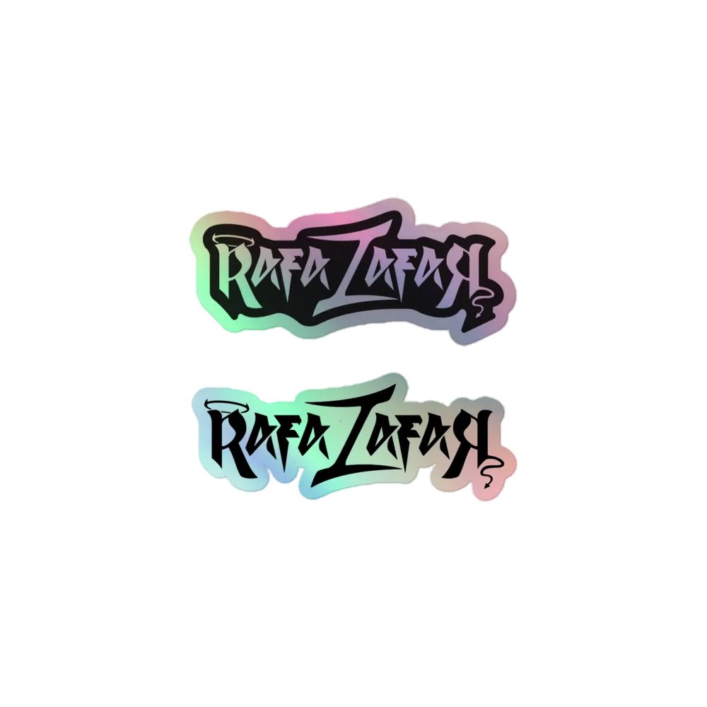 RafaZafar Logotext Holographic Sticker (outlined) product image (1)