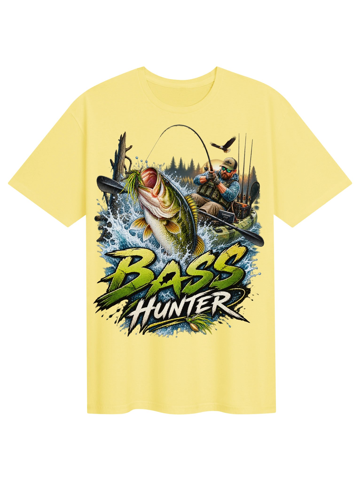 Bass Hunter Kayak Fishing Tee product image (1)
