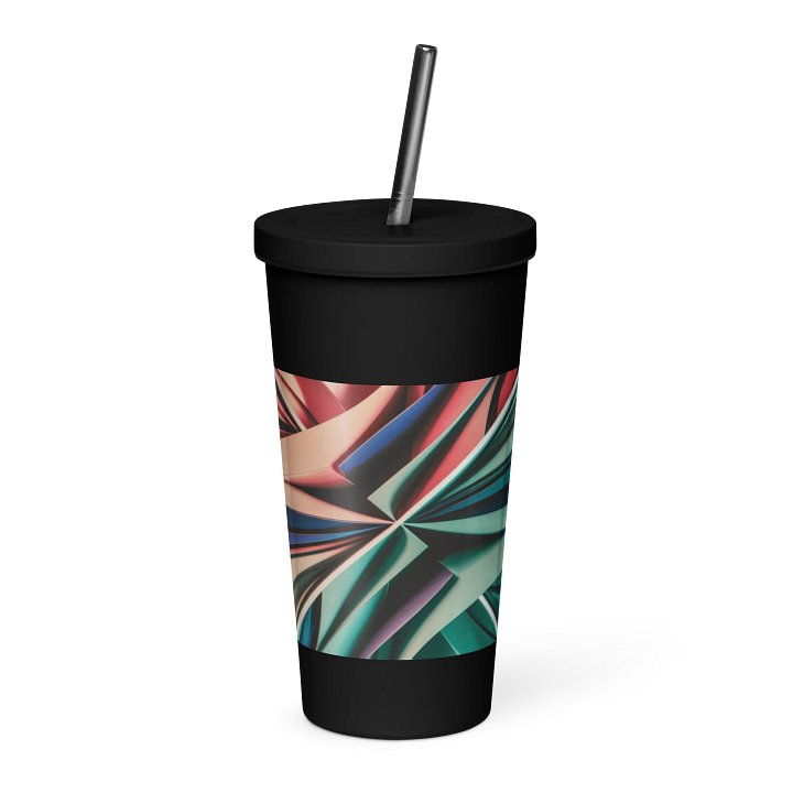 Graphic Grove 20oz Insulated Stainless Steel Tumbler with Straw - Exclusive Abstract Design product image (1)
