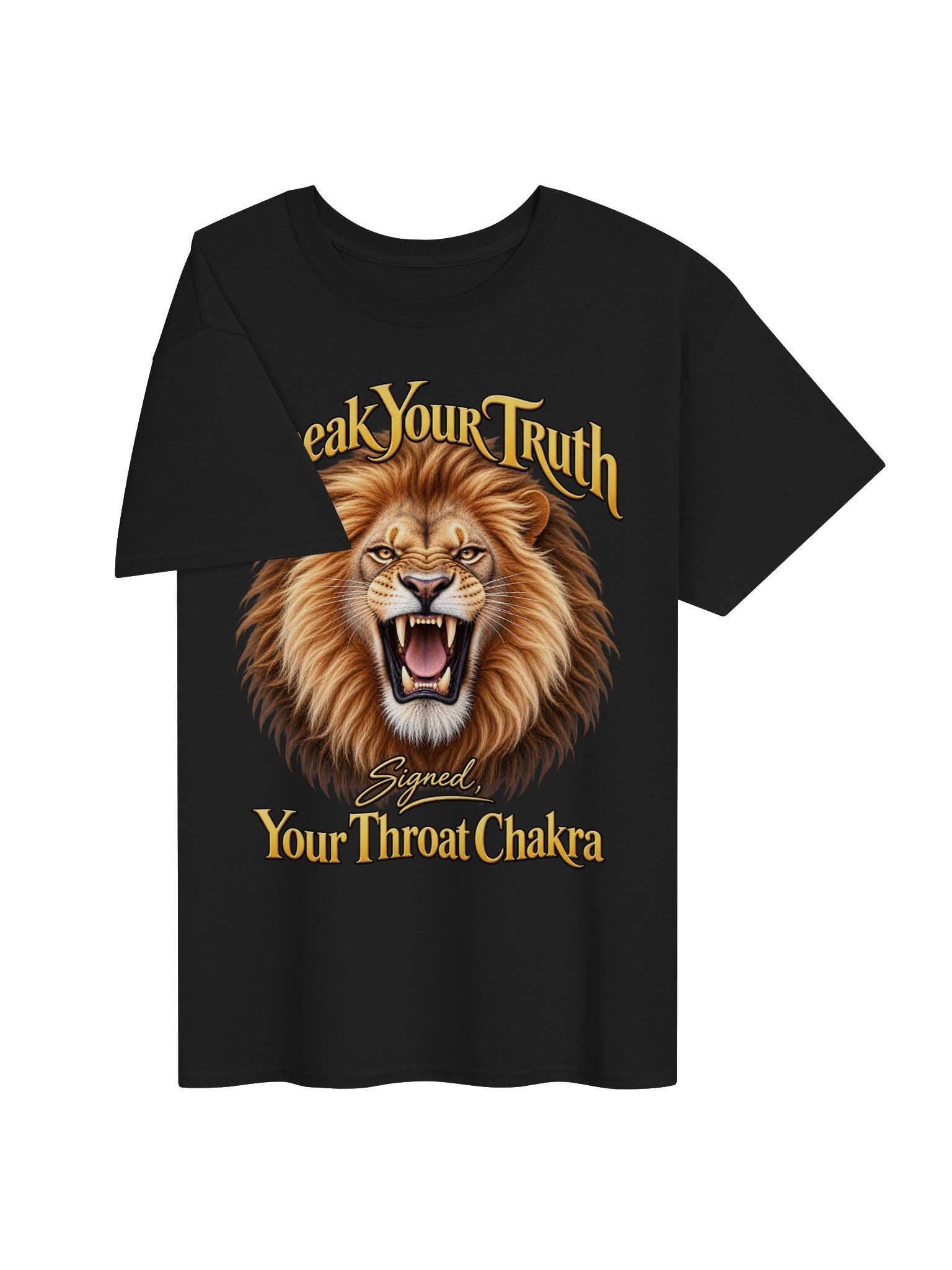 Lion - Speak Your Truth Signed Throat Chakra - Unisex Gildan Heavyweight 100% Cotton T-Shirt product image (3)
