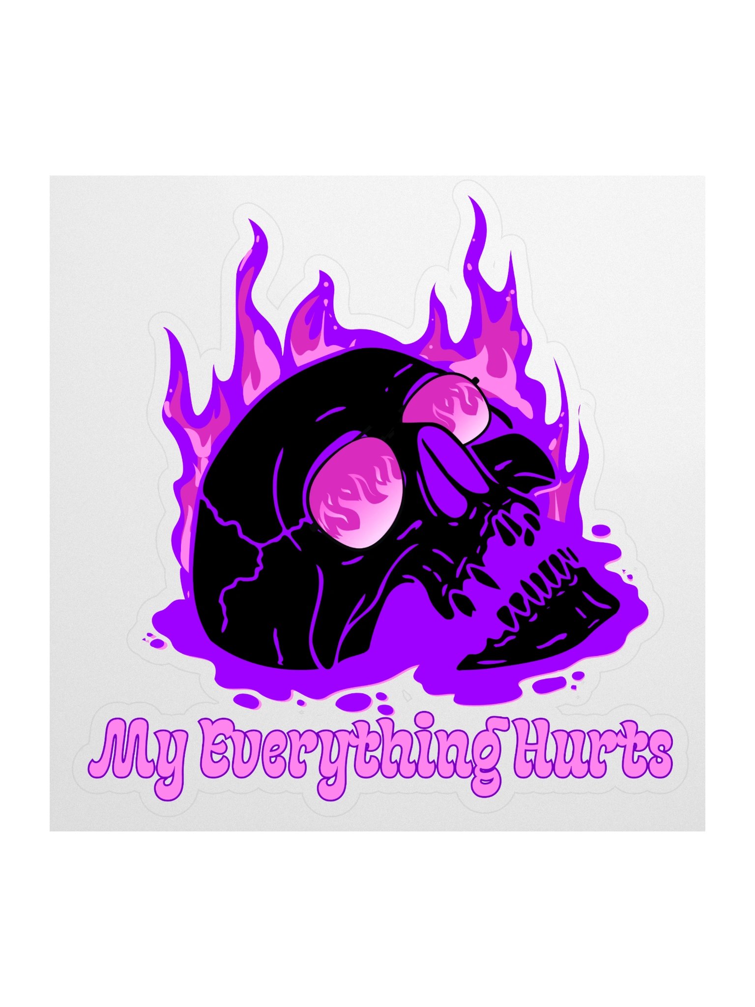 Large My Everything Hurts! Purple Skull Sticker product image (1)