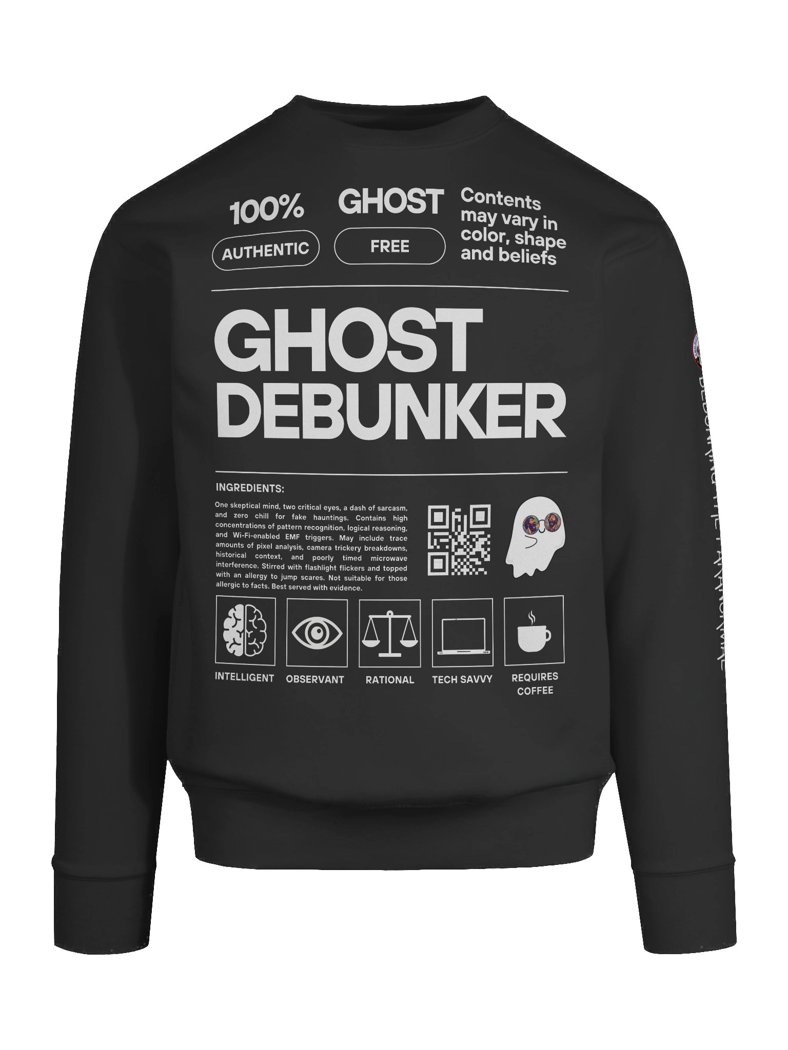 Ghost Debunker – Product Label Pullover product image (9)