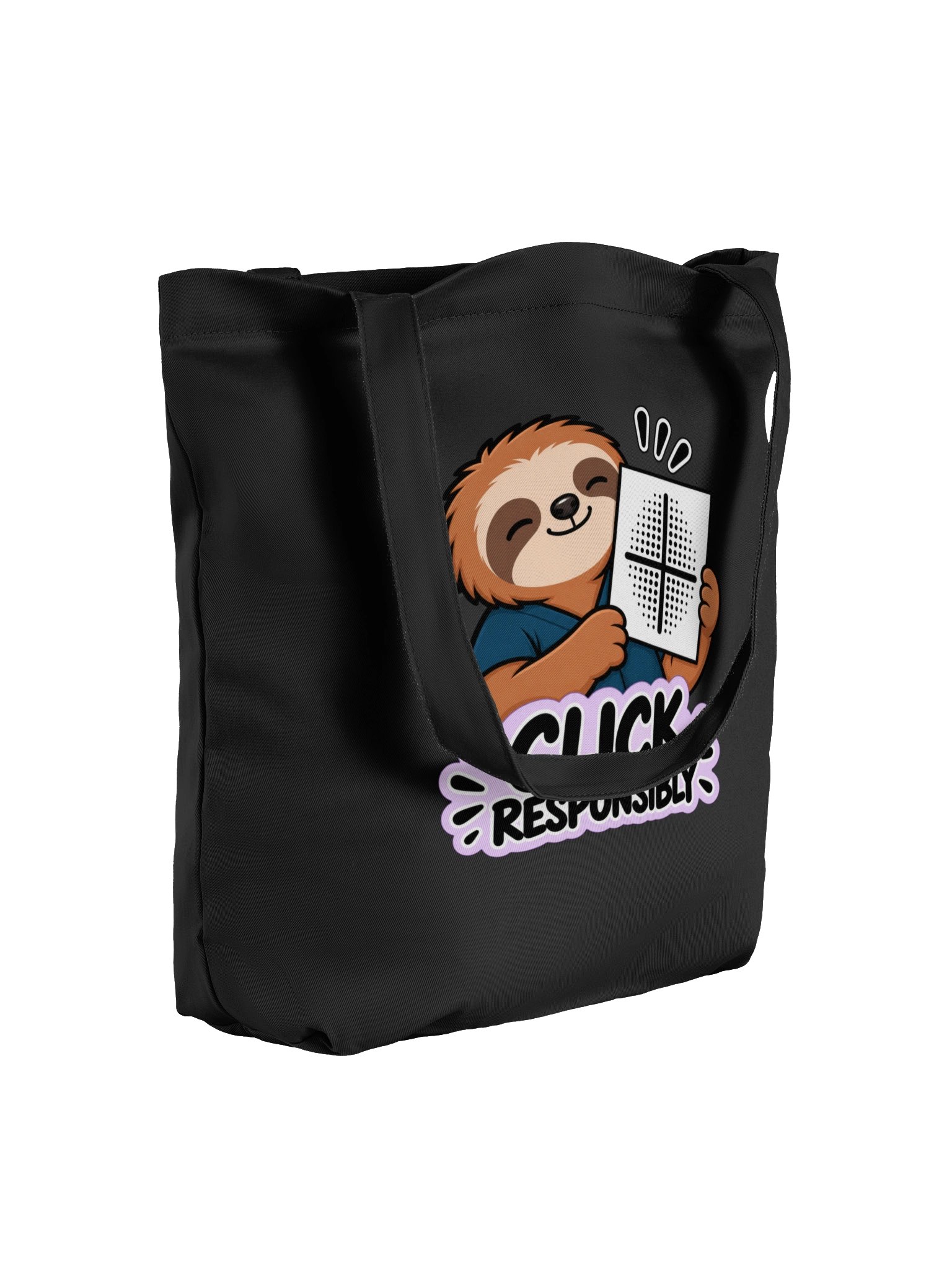 Sleepy Optometrist Click Responsibly Black Tote product image (7)