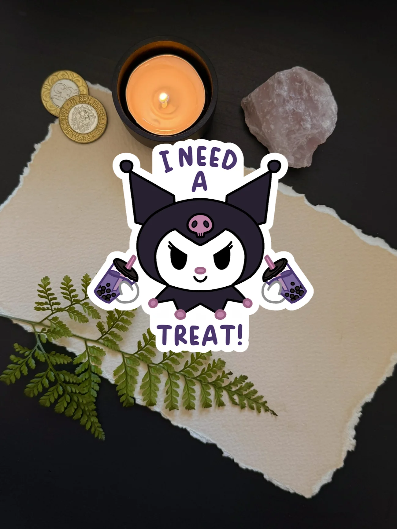 Kuro Kawaii Cutie - I Need A Treat! 2.75" Sticker product image (1)