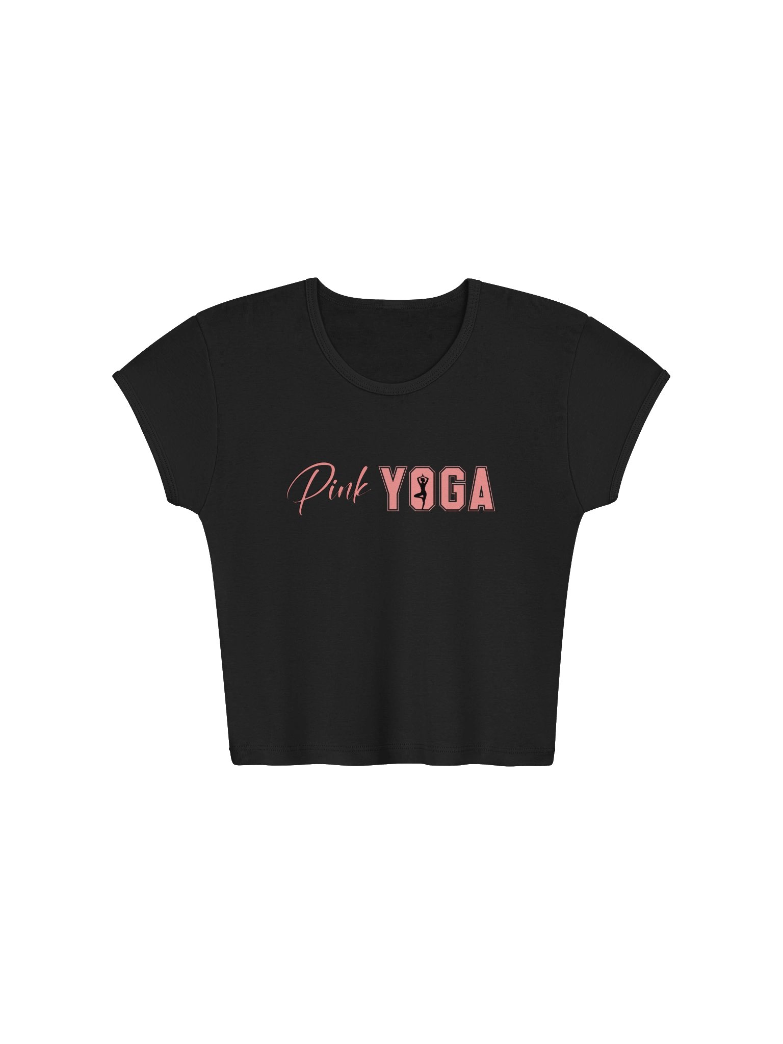 Pink Yoga Script Crop Tee product image (1)