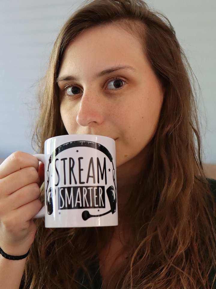 Stream Smarter Not Harder Mug Black Text product image (2)