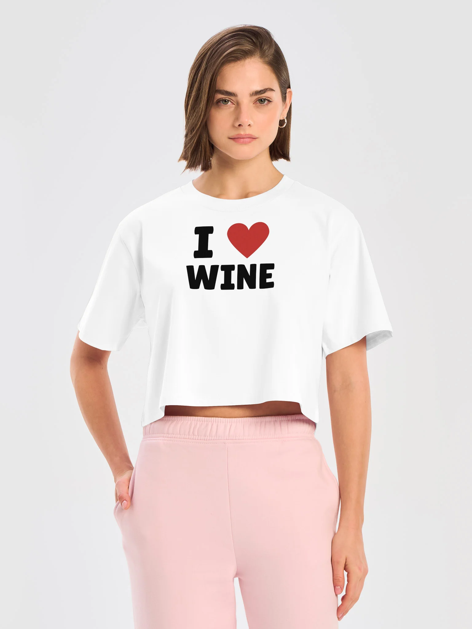 "I LOVE WINE" Ladies Crop Top product image (5)