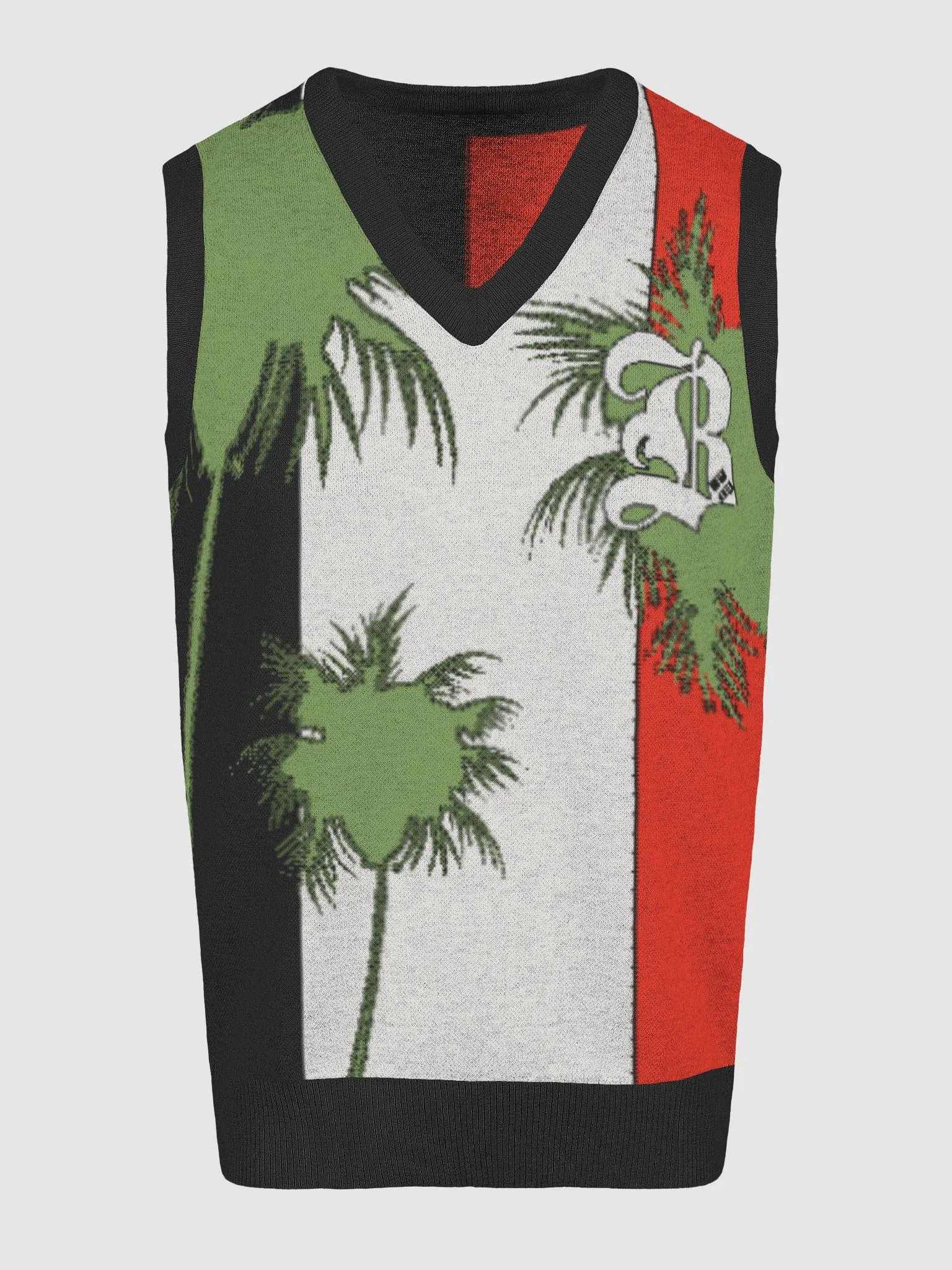 BPC TROPICAL KNITTED VIBE V-NECK VEST UNISEX product image (13)