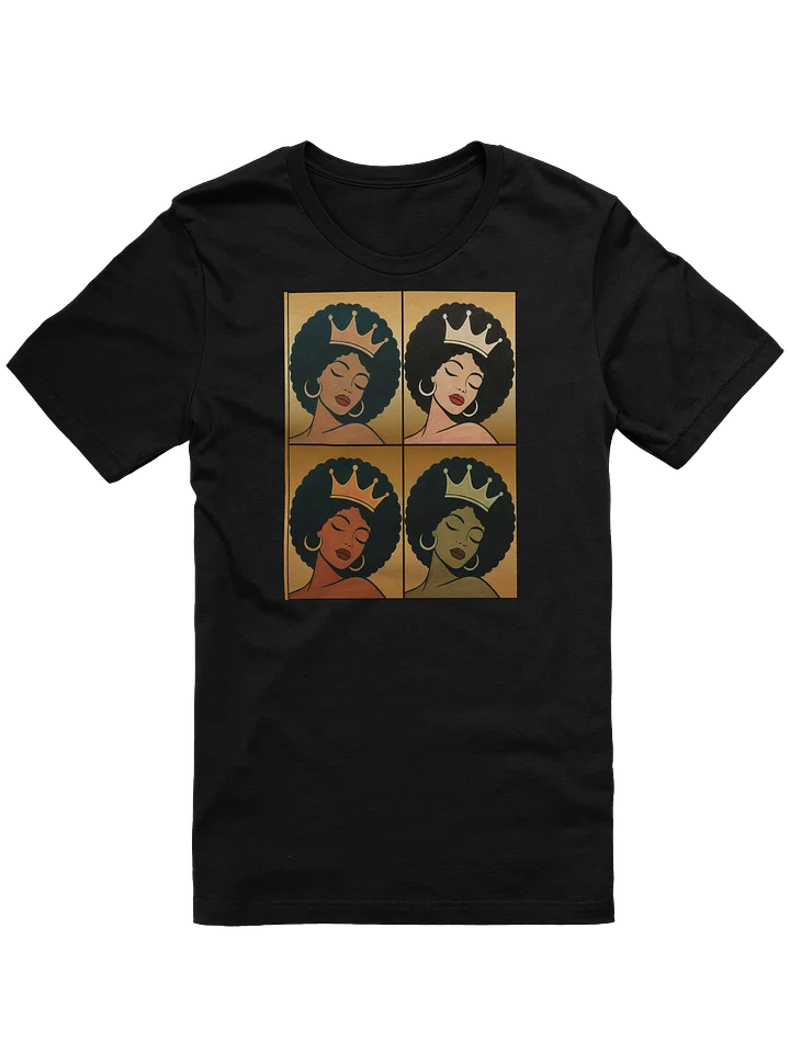 Poised Princess Quad Crown Queen - Pop-Art Afro Portrait Tee product image (1)