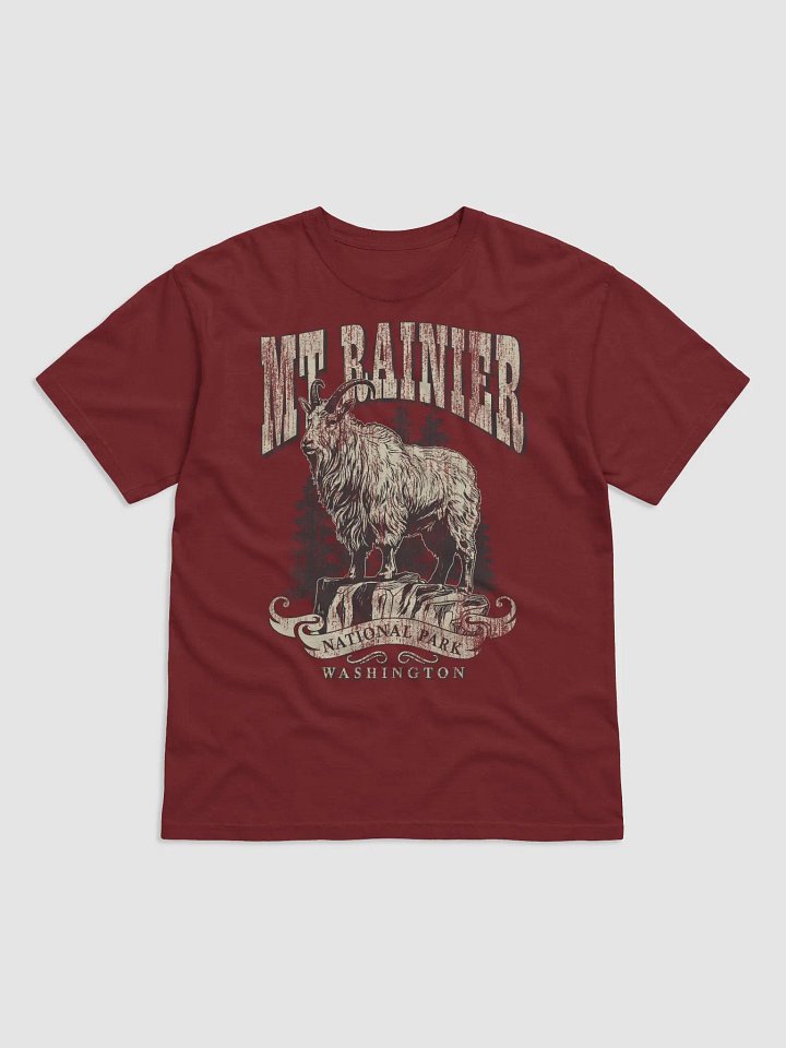 Mount Rainier National Park, Washington Tee | Vintage-Style Grunge Western Shirt of a Mountain Goat product image (12)
