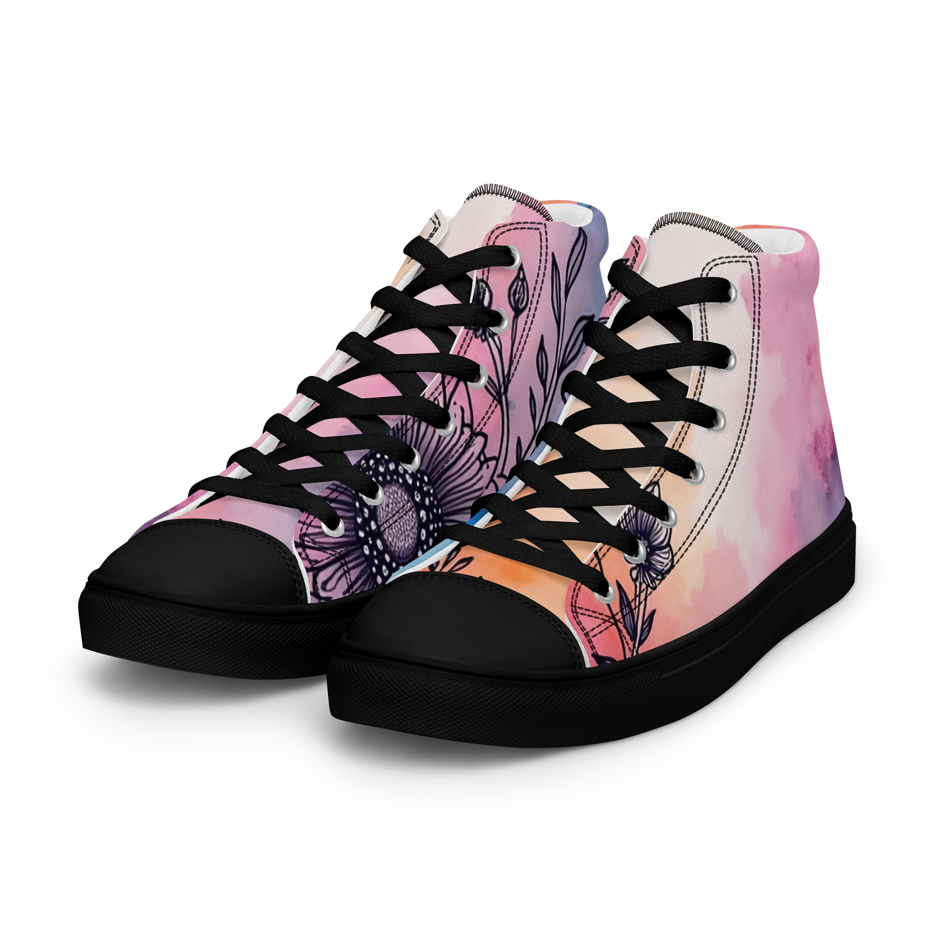 Pastel Bloom High-Top Canvas Sneakers product image (11)