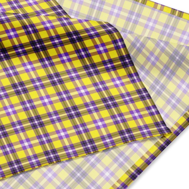 Yellow and Purple Plaid Bandana product image (2)