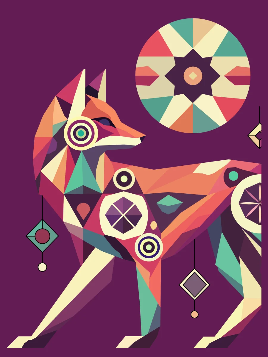 Free Geometric Fox PNG Art - Transparent Background, Low Poly Animal Illustration product image (1)