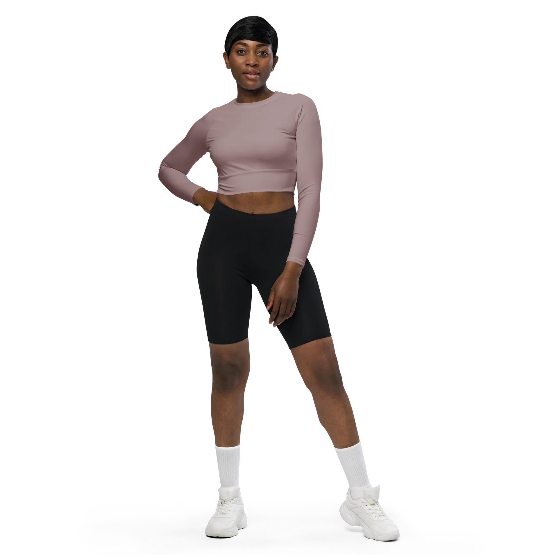 Dusty Pink All-Over Print Crop Top product image (1)