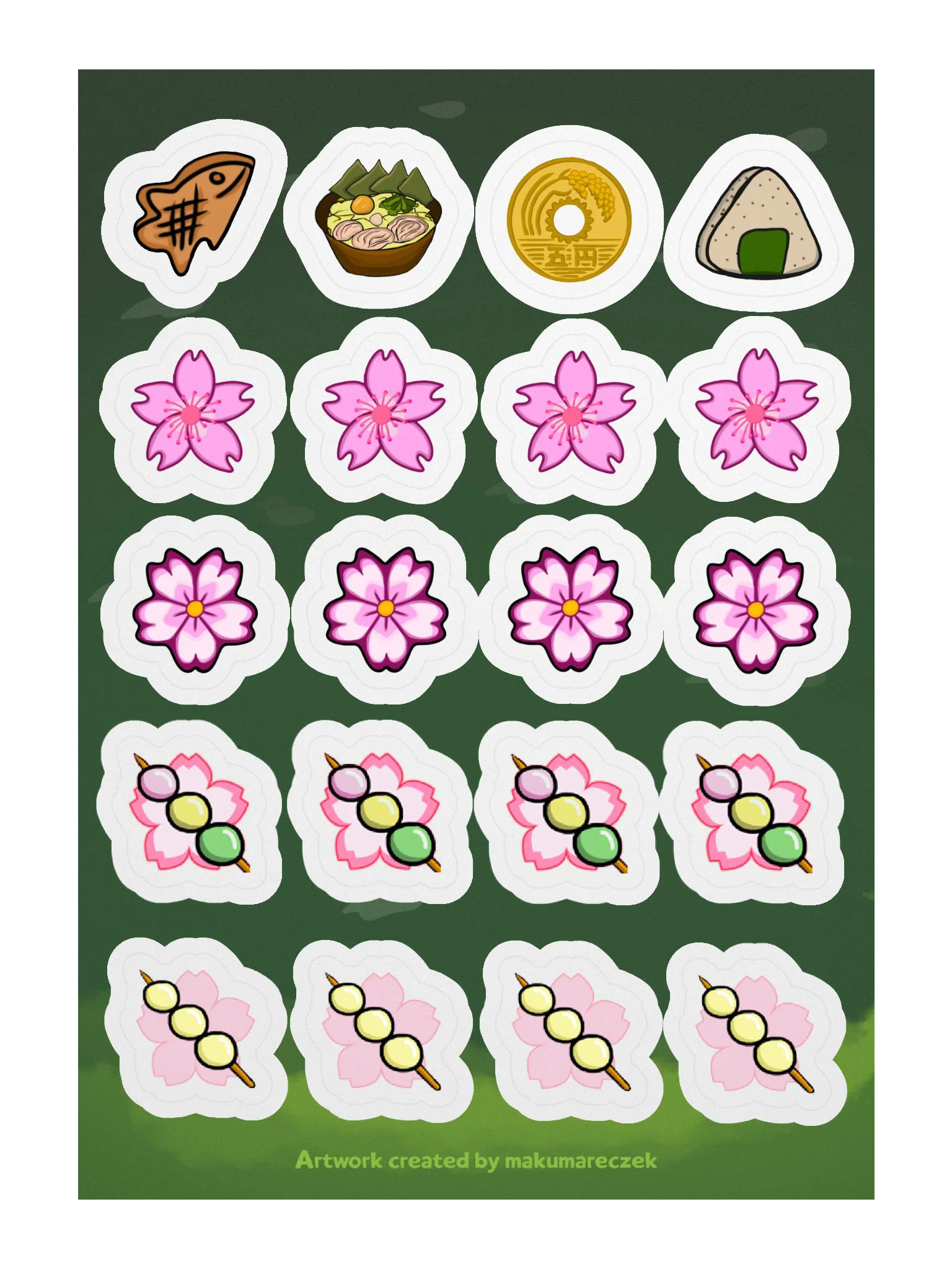 Spring Emotes Set - Kiss Cut Sticker Sheet product image (1)