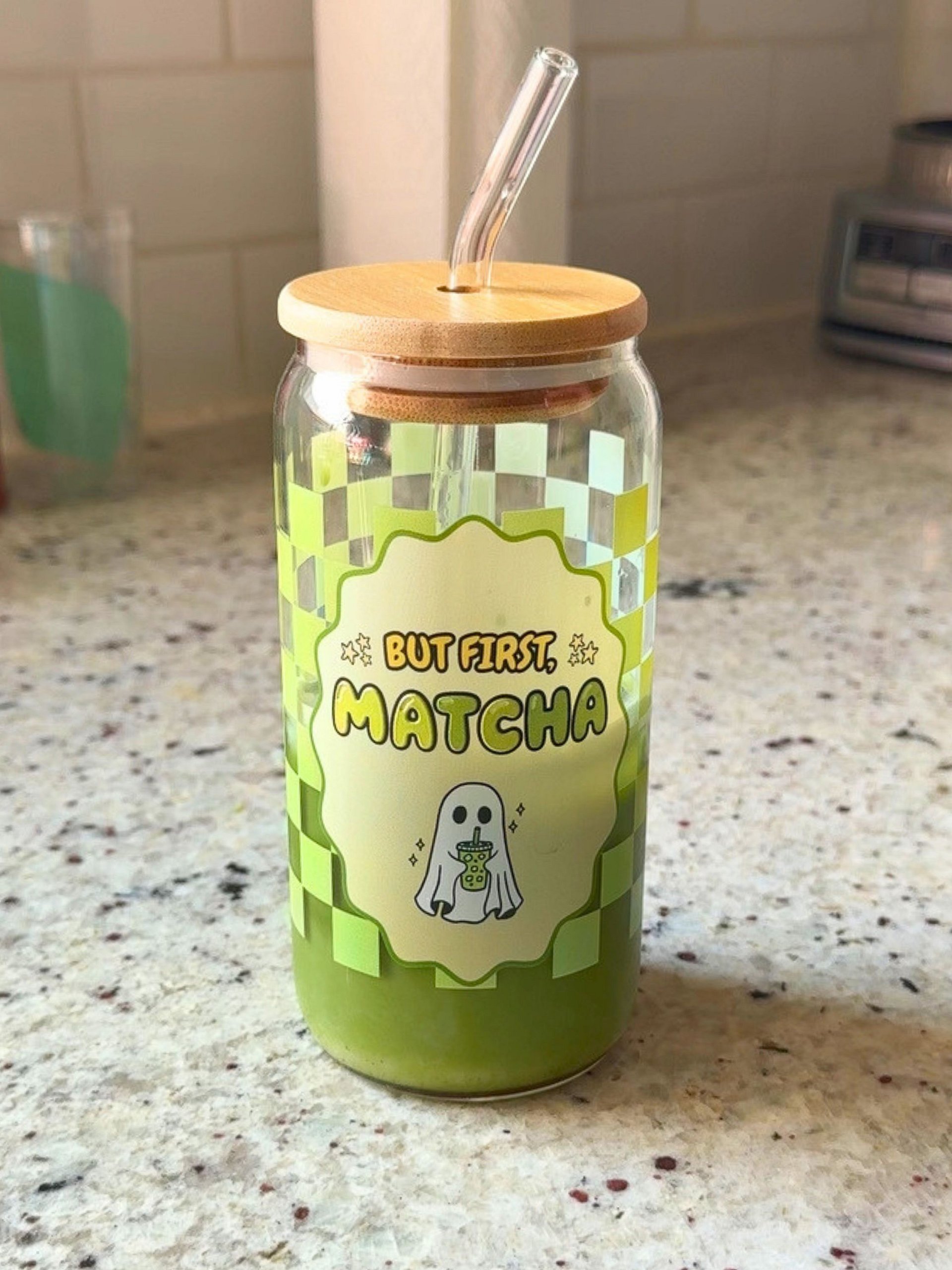 [PRE-ORDER] But First, Matcha - Ghost Glass Tumbler product image (2)