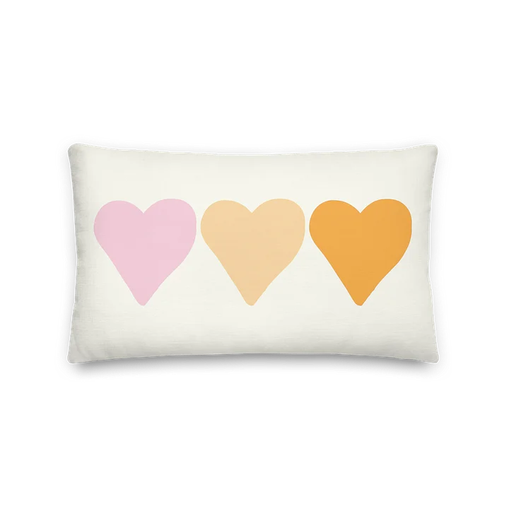 CUTE PASTEL HEARTS PINK YELLOW THROW PILLOW product image (2)
