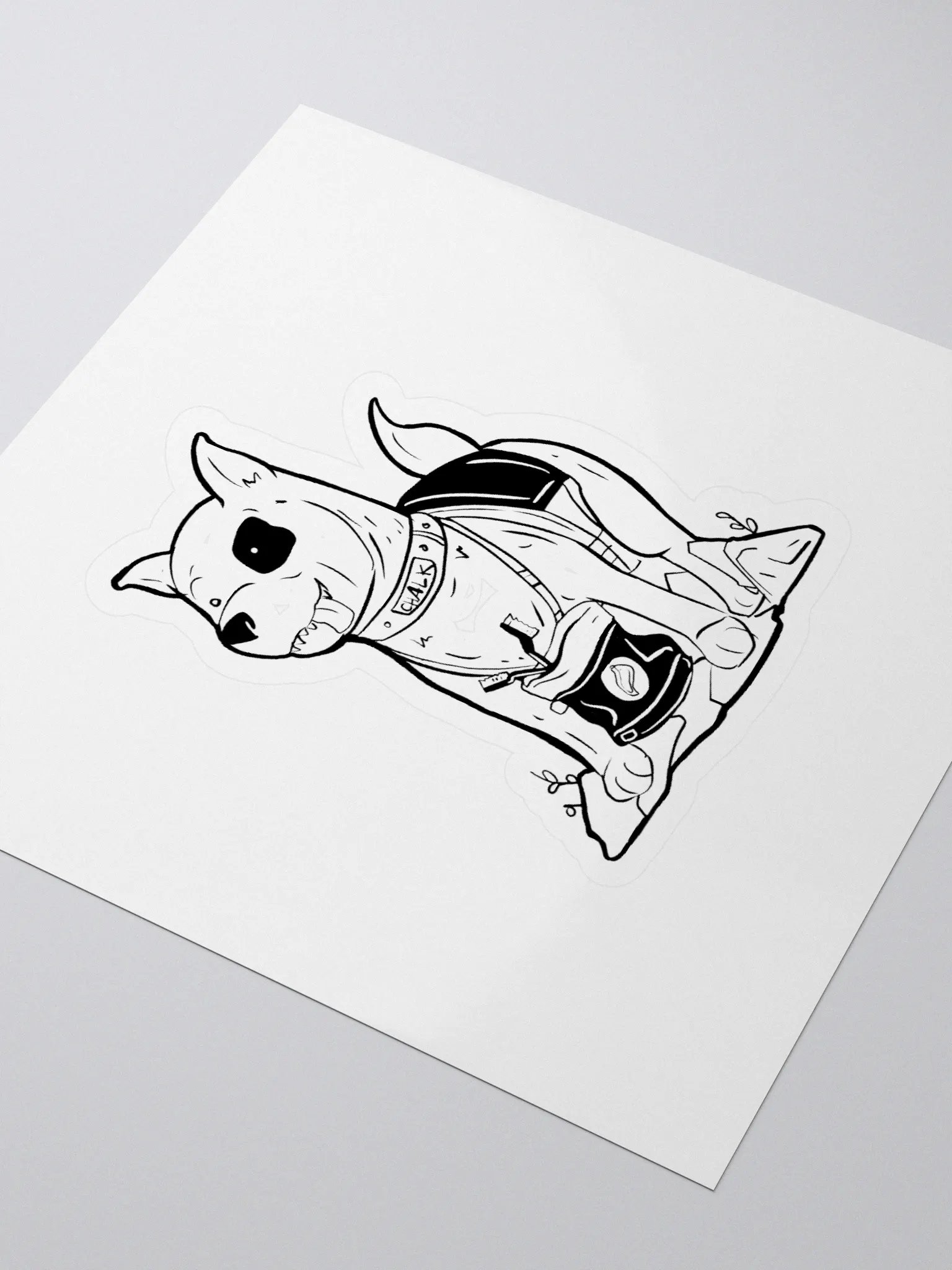 Chalk rock climbing dog sticker product image (3)