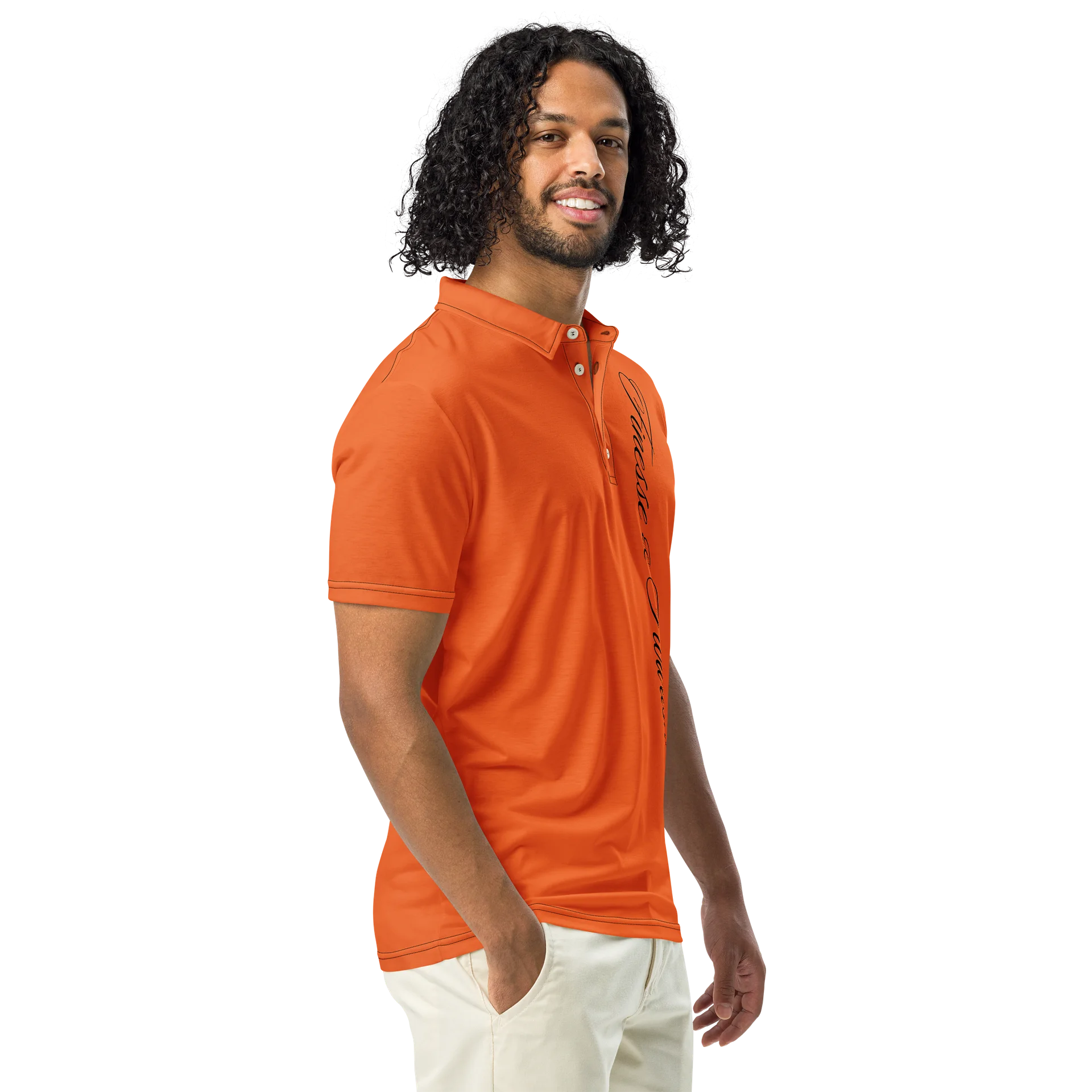 F&F Left Script Slim Fit Polo Shirt (ORG) product image (1)