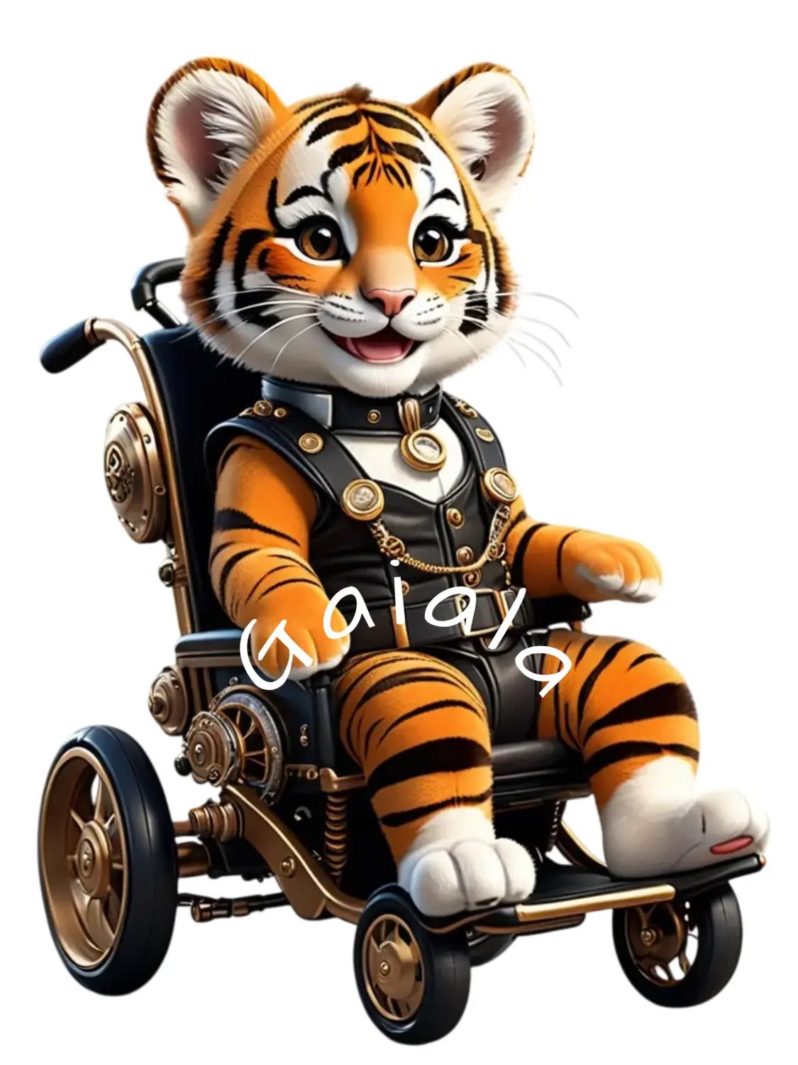 Baby Tiger in Wheelchair Kid Nursery Print Child Wall Art product image (5)