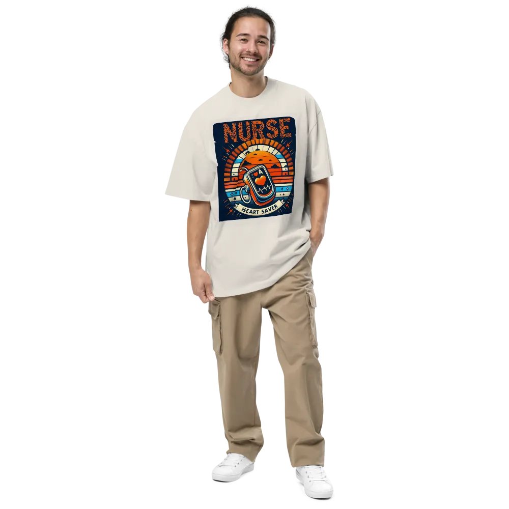 Heart Saver Retro Nurse Oversized Tee product image (4)