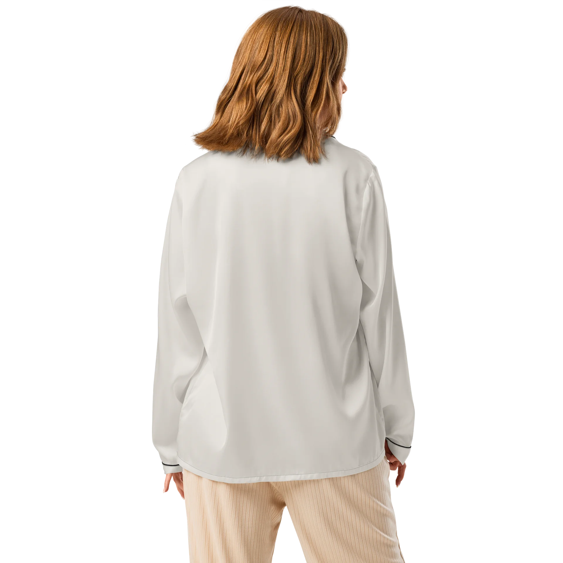 Minimal Beige Long Sleeve Pajama Top product image (2)