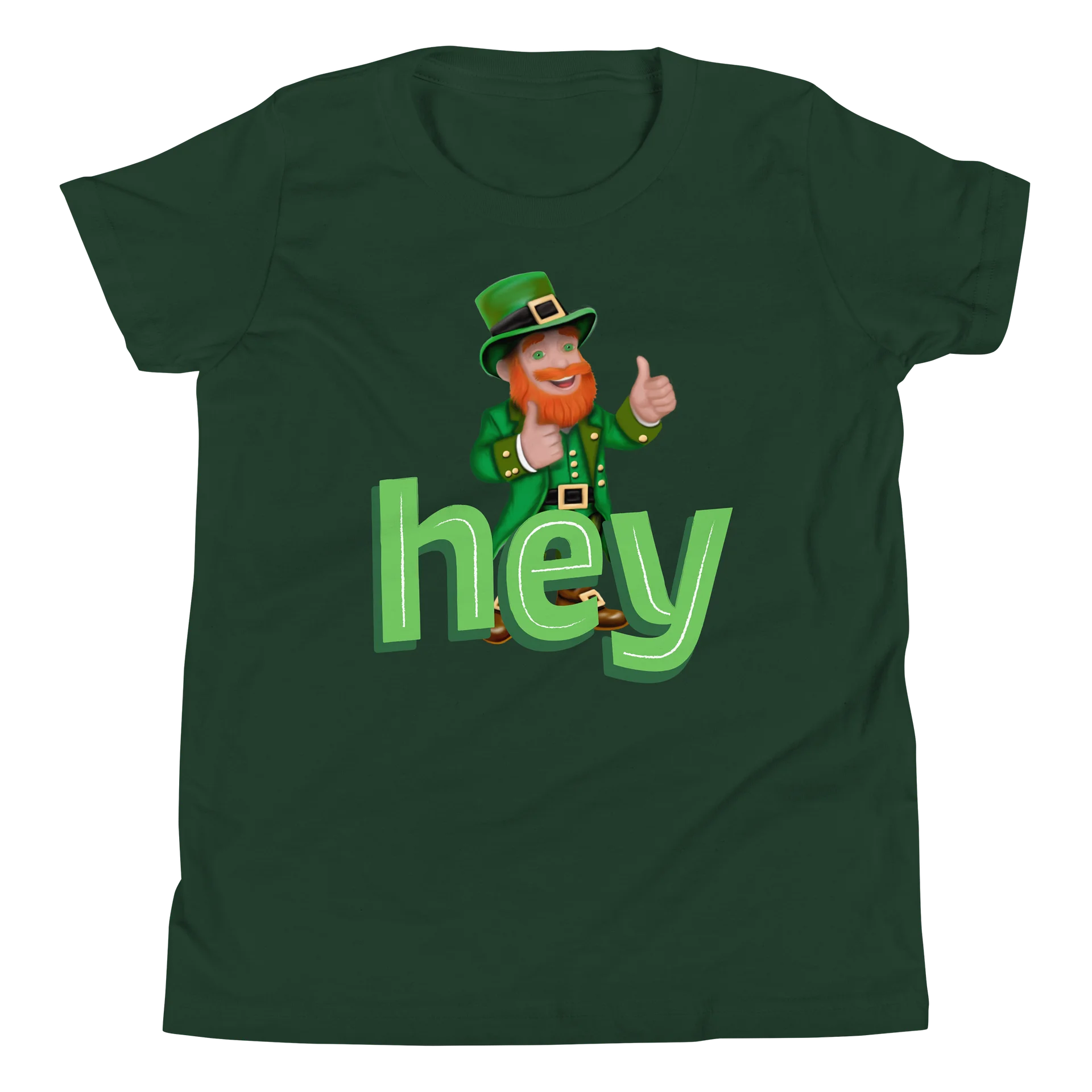 "hey" Leprechaun T-Shirt. Youth Short Sleeve T-Shirt product image (1)