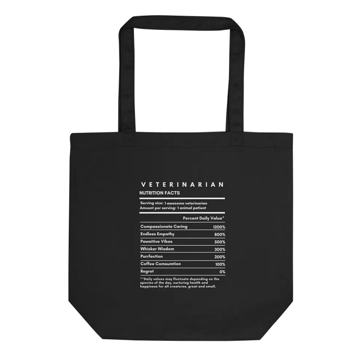 "Veterinarian Nutrition Facts" black bag (medium size) product image (1)