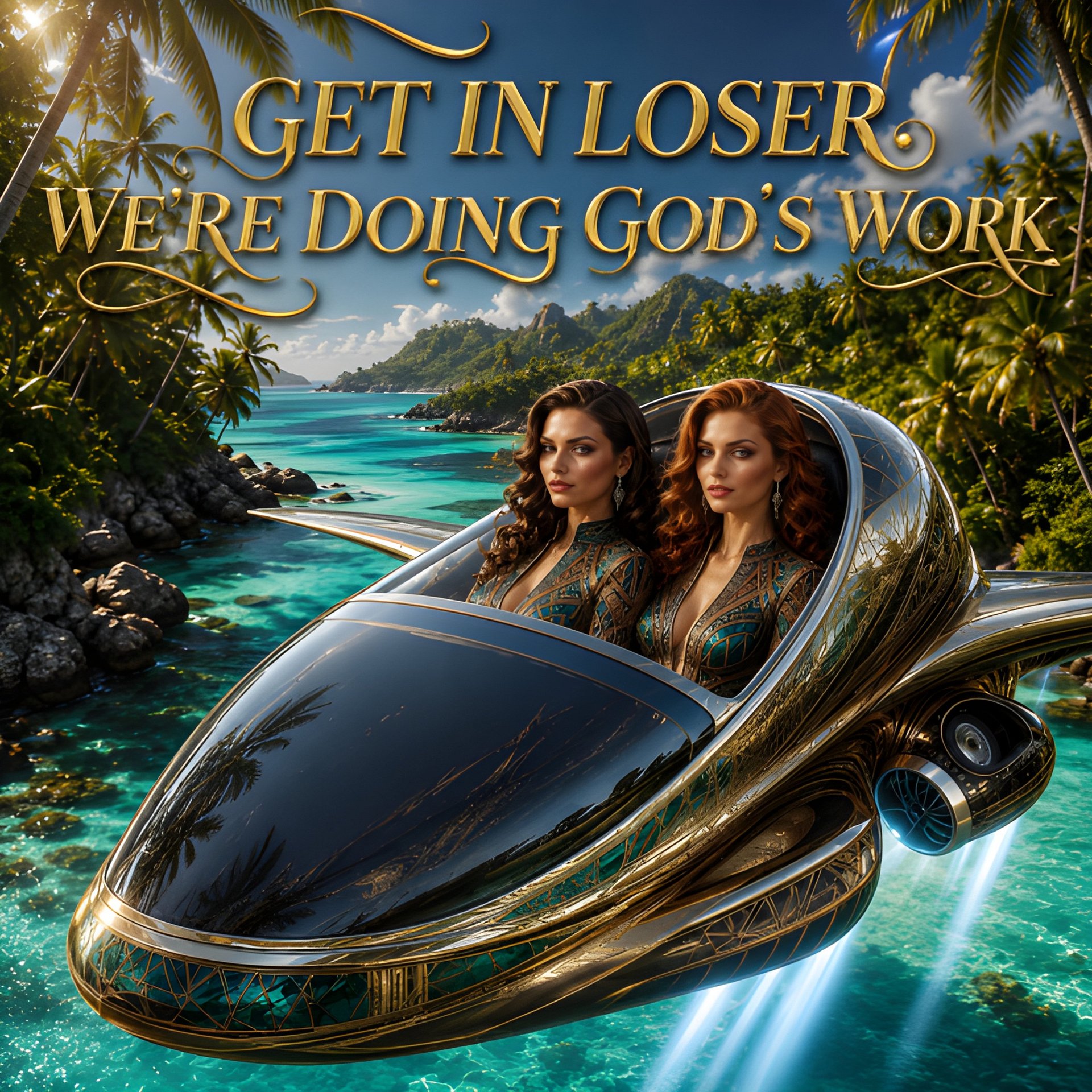 Luxury Jet Girls Tropical Paradise | 300 DPI Digital Download | Glam Wall Art | Main Character Aesthetic product image (2)