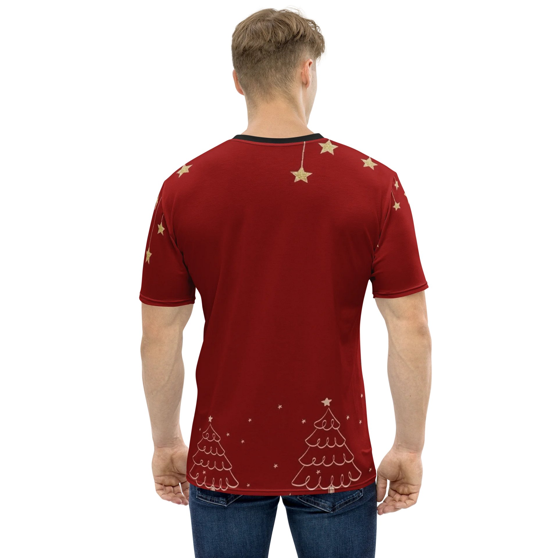 Aarpoo red Christmas Star Mens Tshirt product image (1)
