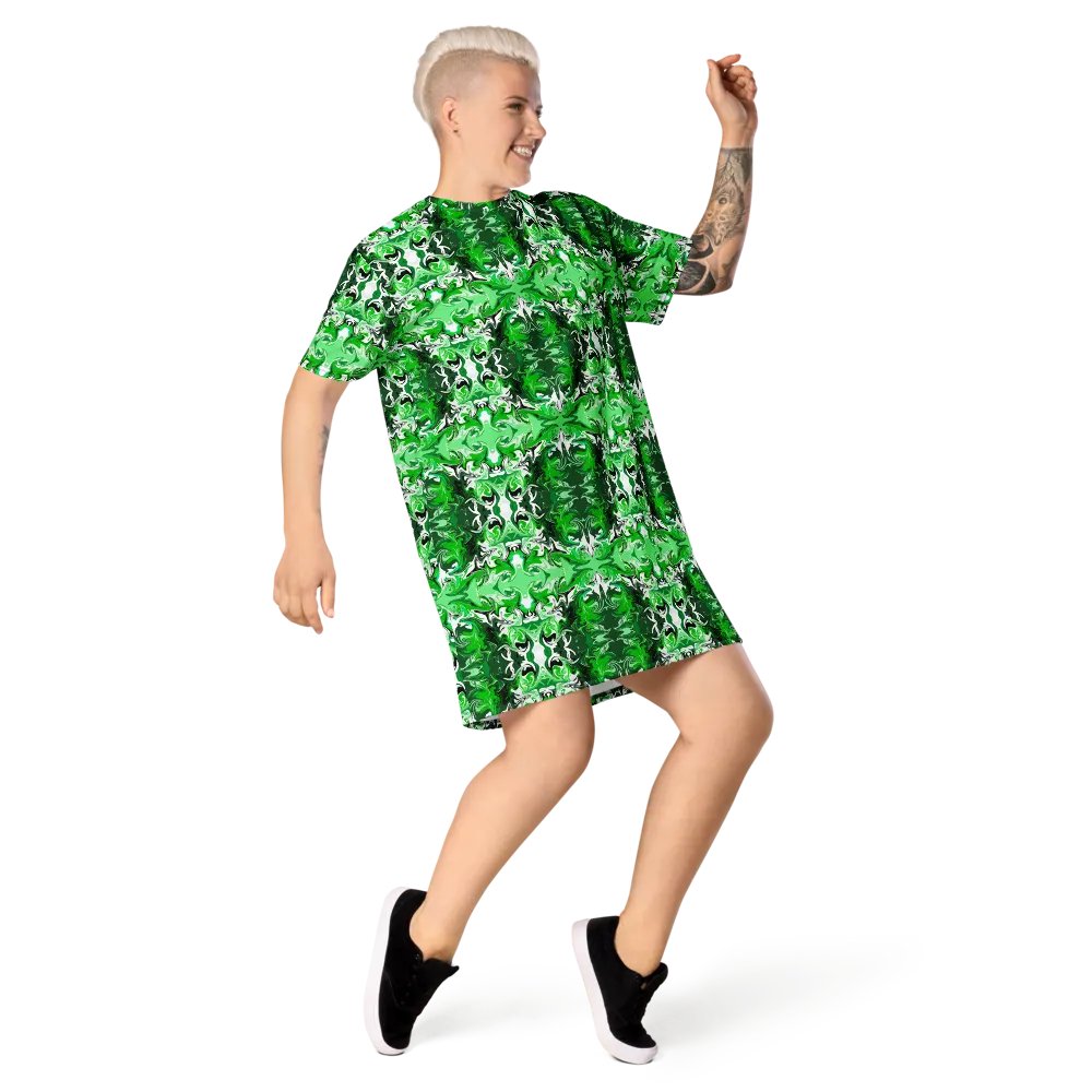 Green Swirl T-Shirt Dress product image (9)