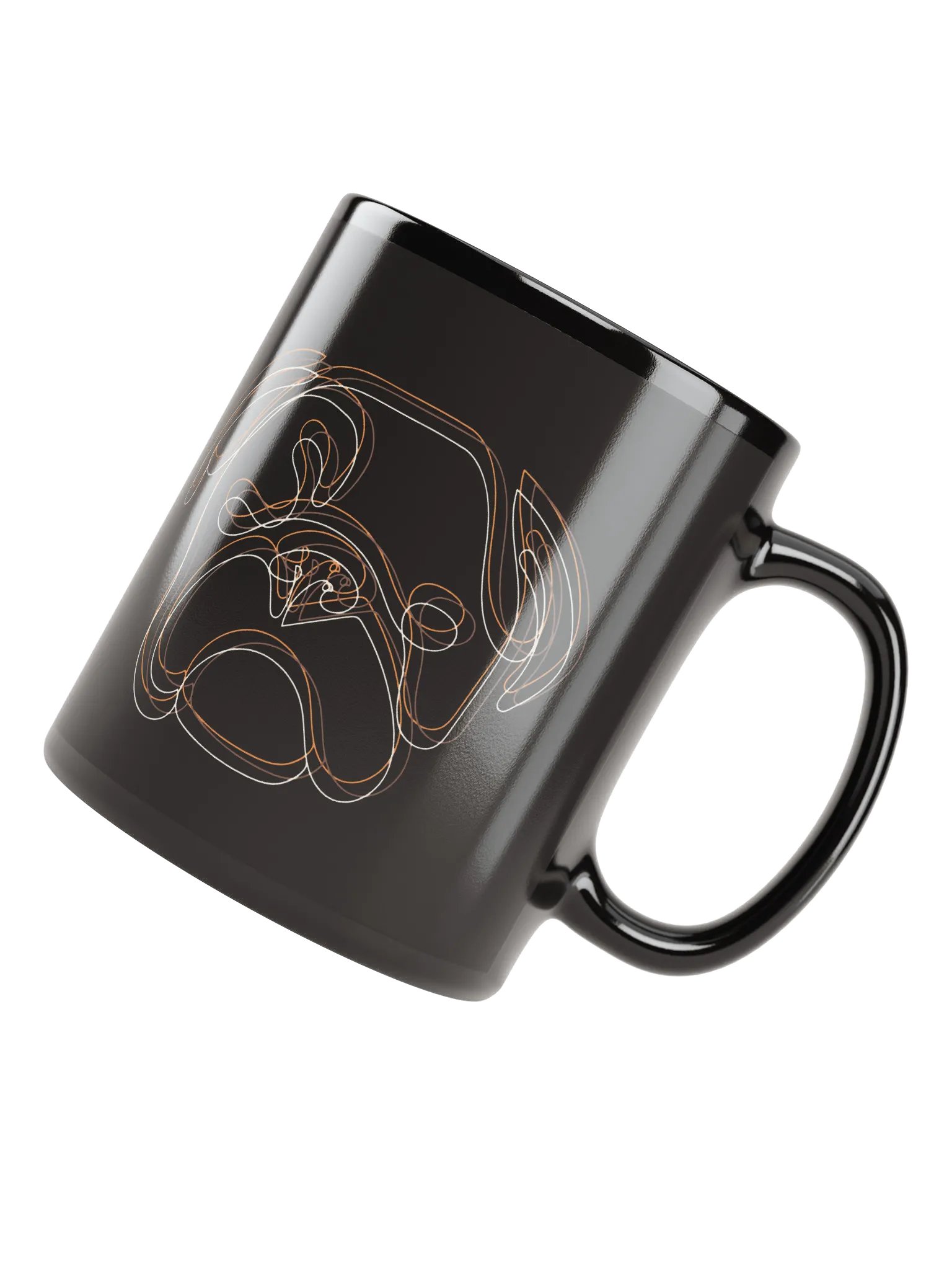 Pug Portrait Black Glossy Mug product image (1)