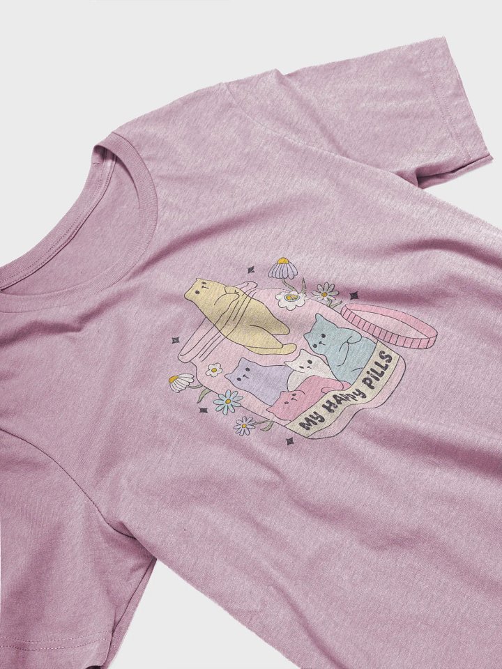 Whimsical 'My Happy Pills' Cat Jar T-Shirt product image (2)