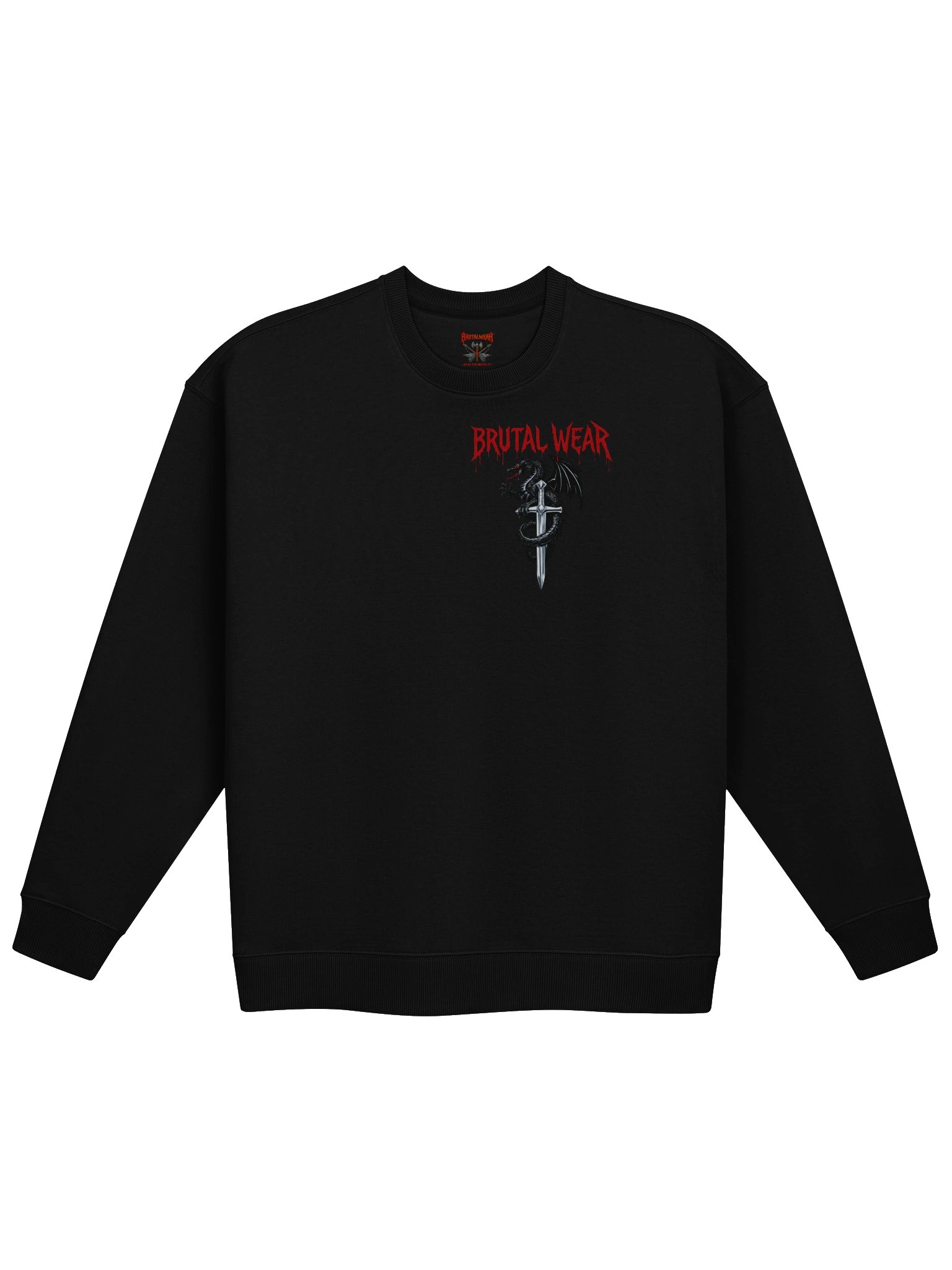 BrutalWear Medieval Art Fantasy Blk Dragon & Sword. product image (1)