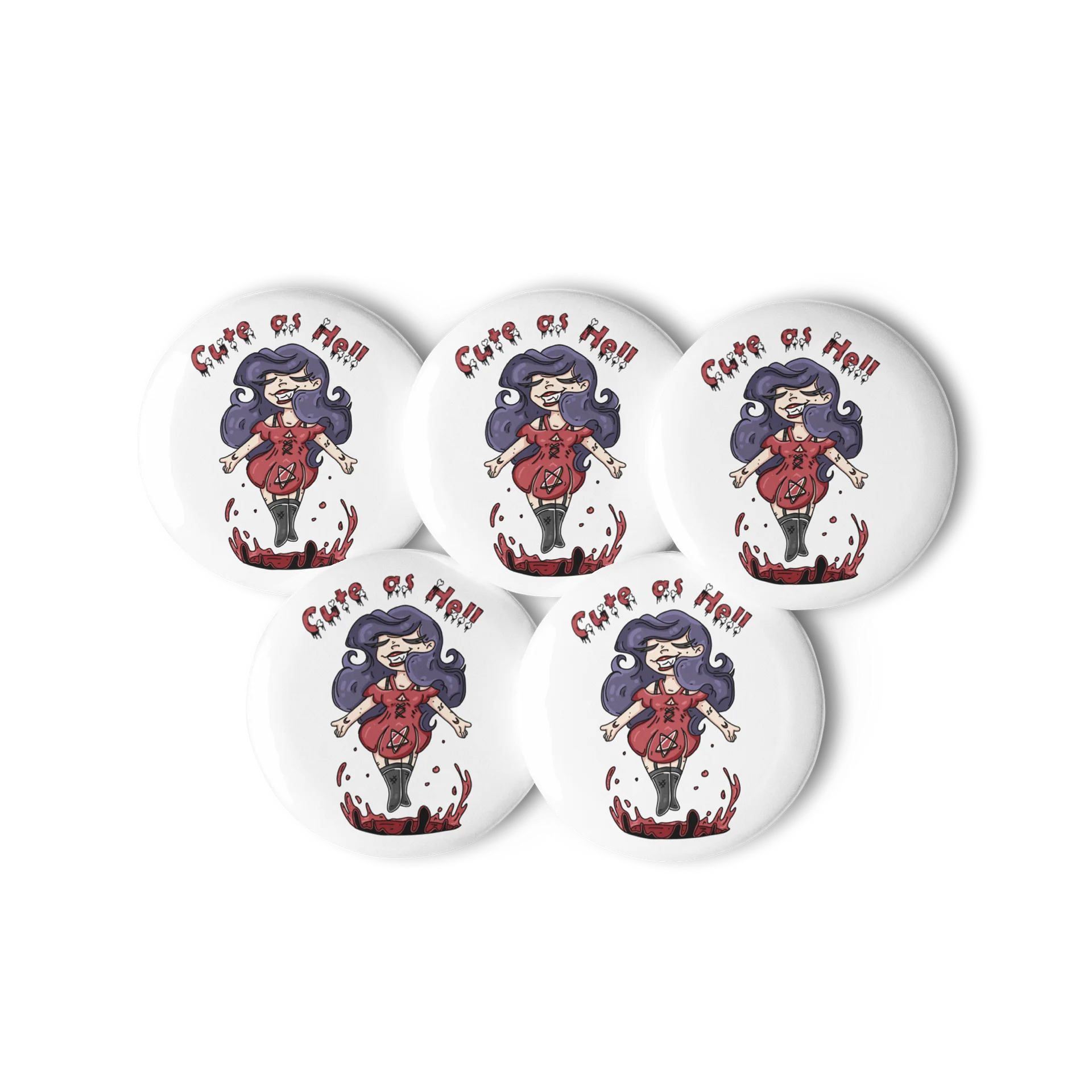 Cute As Hell Buttons product image (2)