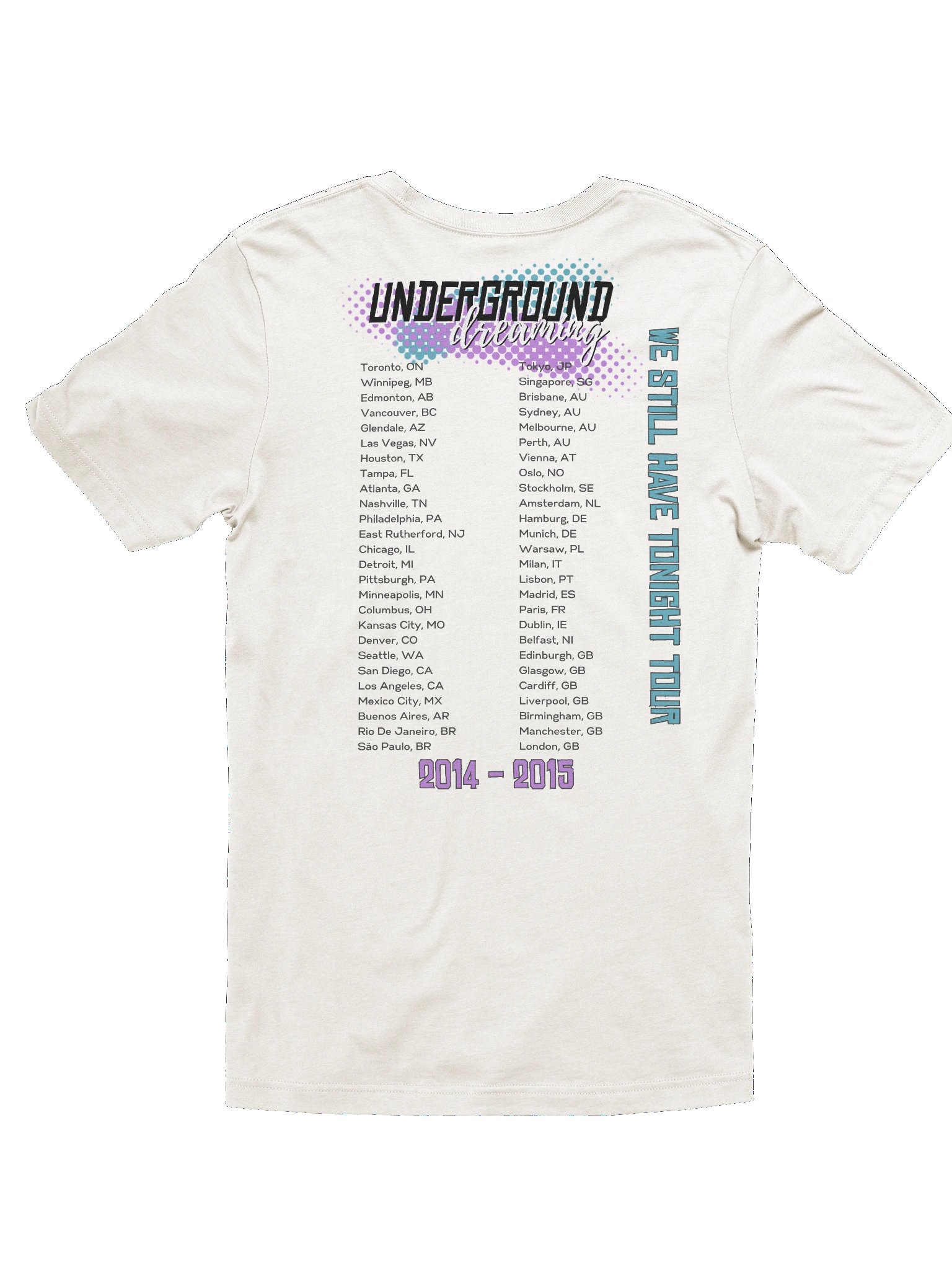 Underground Dreaming Tour T-Shirt (Light Colours) product image (2)