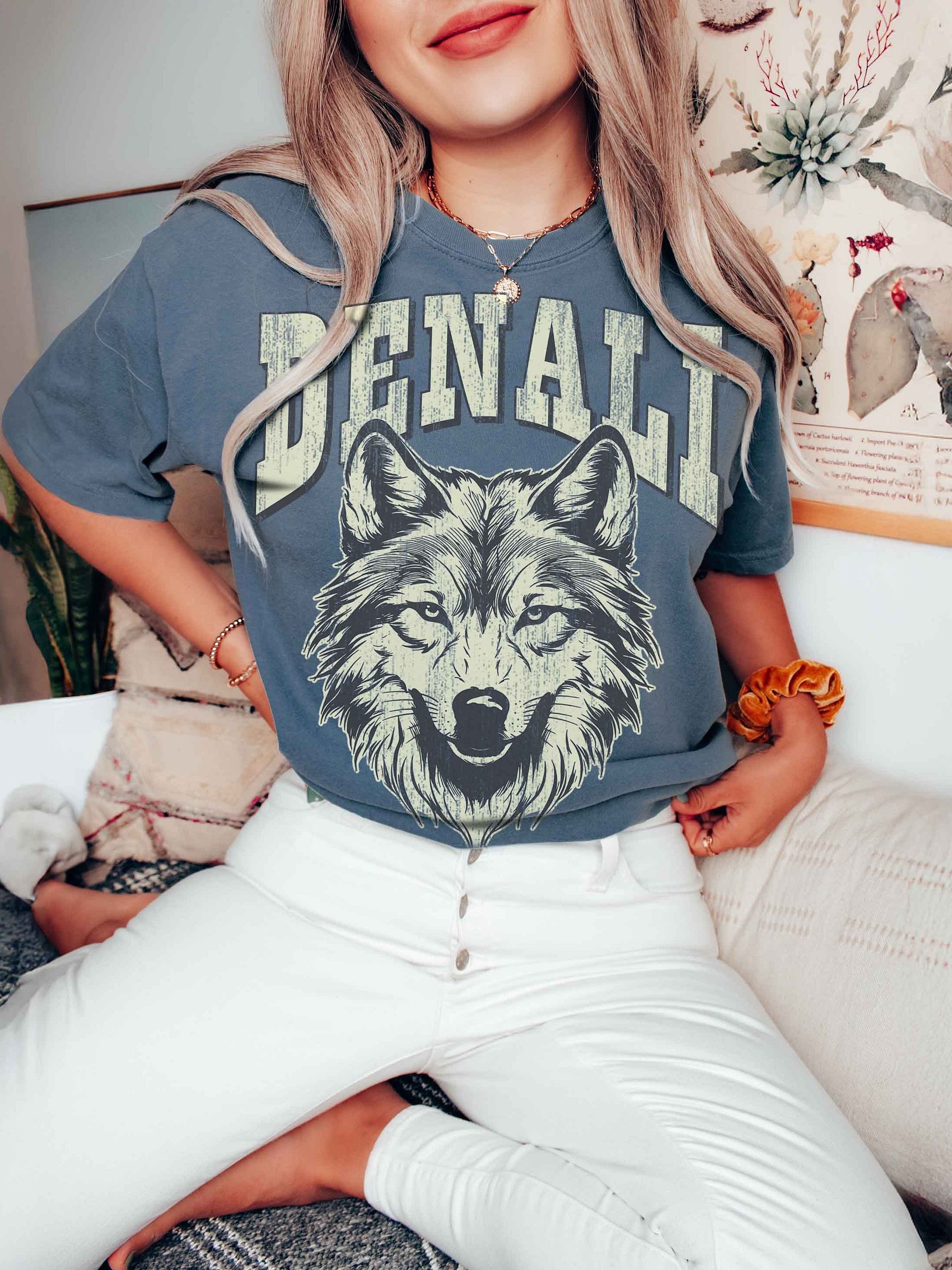 Denali National Park Shirt – Vintage Wolf Graphic Tee Alaska Wilderness product image (2)