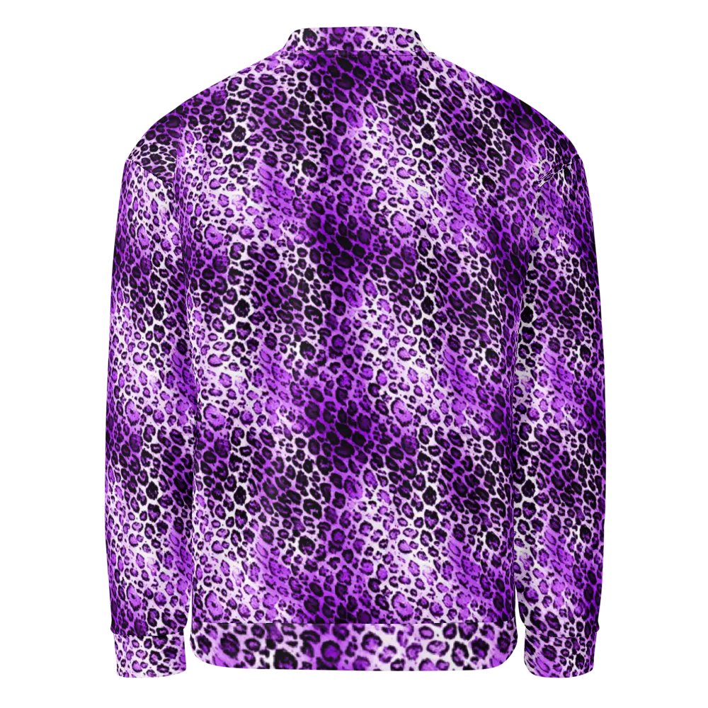Purple Leopard Pattern Bomber Jacker product image (2)