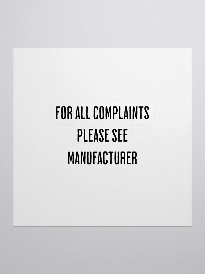 For All Complaints, Please See Manufacturer - Stickers product image (1)