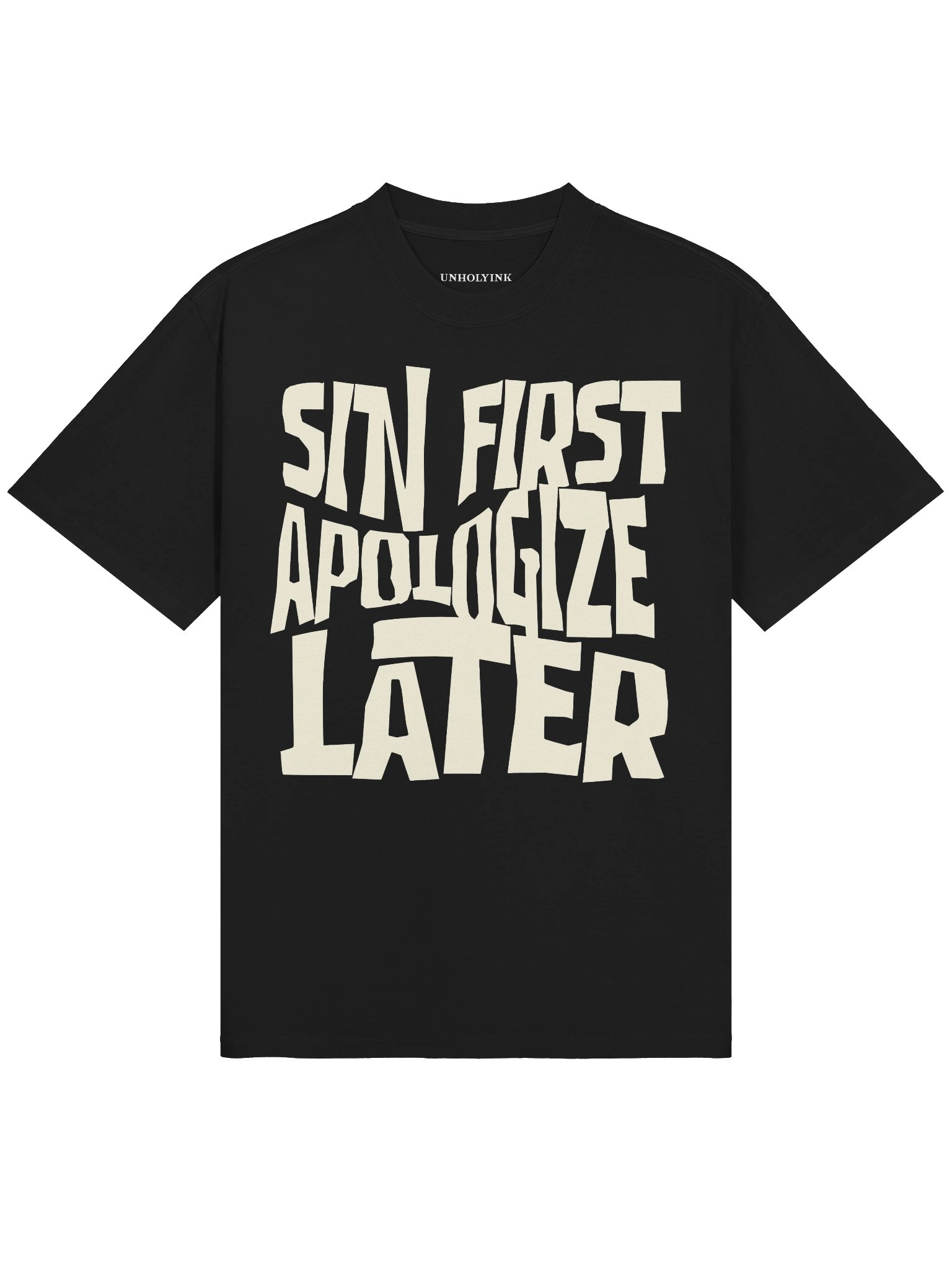 SIN FIRST APOLOGIZE LATER — Oversized Faded Tee product image (2)
