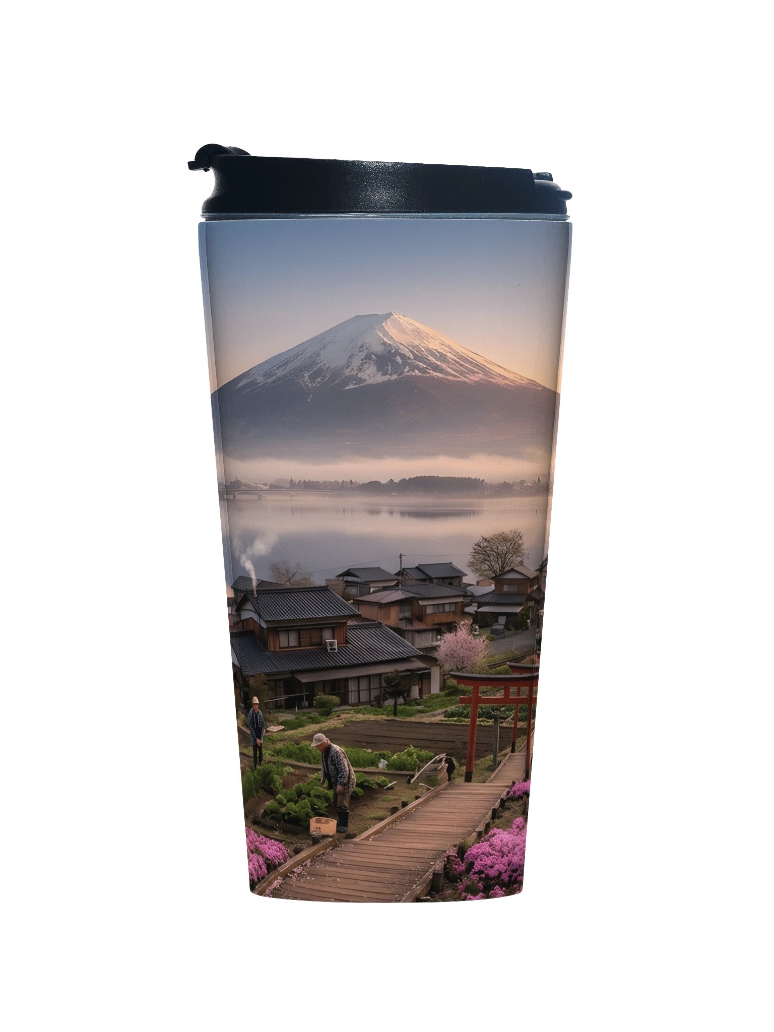 Mount Fuji Stainless Steel Travel Mug (15 oz) | Insulated Coffee Tumbler product image (1)